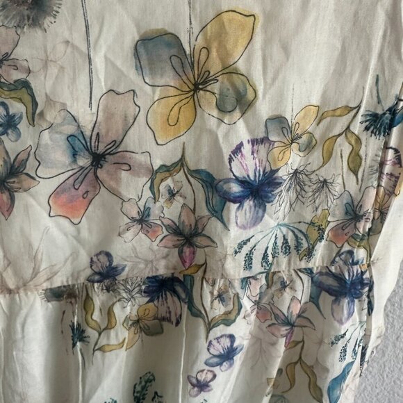 Steve Madden Cream Floral Crew Neck Cap Sleeve Faith Mini Dress - Picture 6 of 8